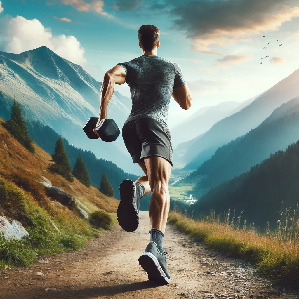 image créé par Ia un coureur portant une haltère