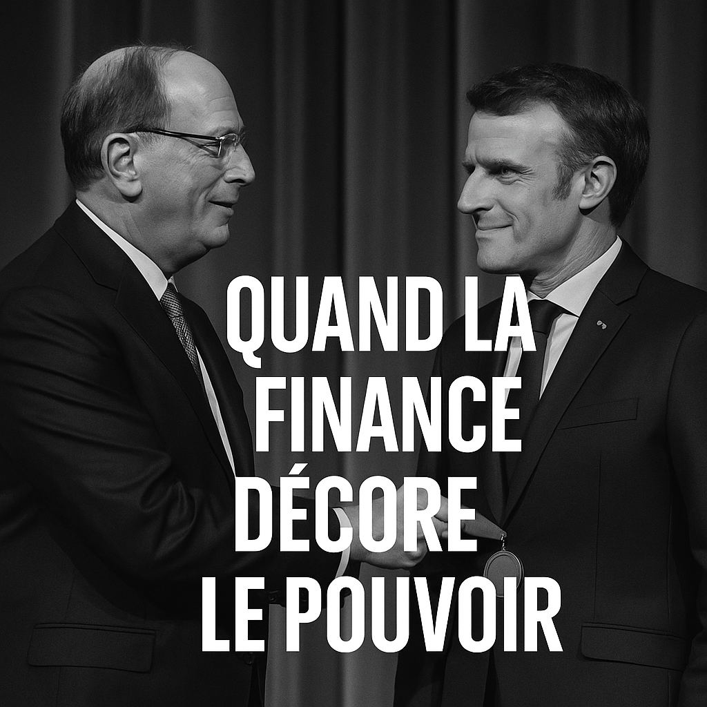 Quand la finance décore le pouvoir avec en fon Larry Winch et Emmanuel Macron